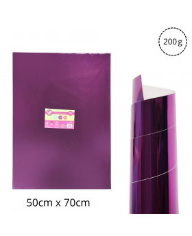 CARTULINA METALIZADA 50x70CM LILA SET10U /25
