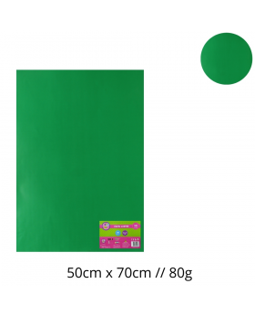 PAPEL LUSTRE VERDE 50x70CM 80G SET10U /60