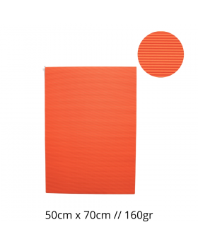CARTULINA CORRUGADA 50X70CM 160G NARANJO SET10U/25