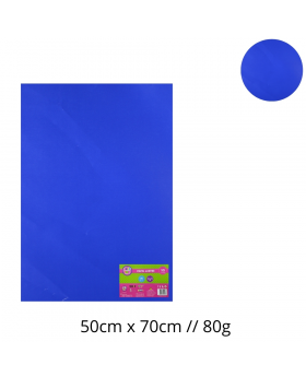 PAPEL LUSTRE AZUL 50x70CM 80G SET10U /60
