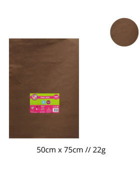 PAPEL SEDA MARRON 50x75CM 22G SET100U /25