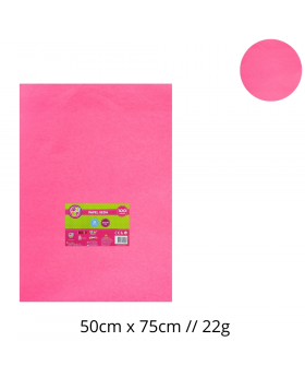 PAPEL SEDA ROSADO 50x75CM 22G SET100U /25