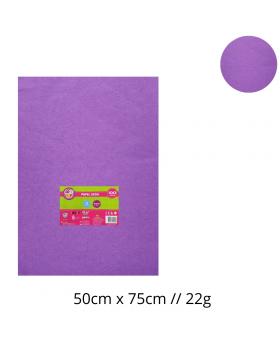PAPEL SEDA MORADO 50x75CM 22G SET100U /25