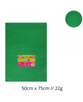 PAPEL SEDA VERDE 50x75CM 22G SET100U /25