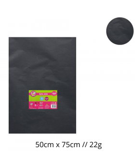 PAPEL SEDA NEGRO 50x75CM 22G SET100U /25
