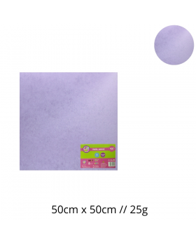 PAPEL ARROZ LILA CLARO 50x50CM SET100U /10