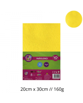 PAÑO LENCI AMARILLO 20x30CM 160G SET10U /100