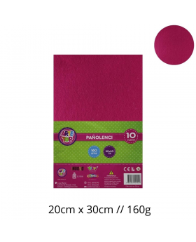PAÑO LENCI FUCSIA 20x30CM 160G SET10U /100