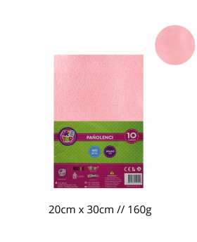 PAÑO LENCI ROSADO 20x30CM 160G SET10U /100