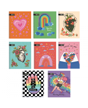 CUADERNO UNIV TAPA DURA 7MM 100H RAINBOWS /48