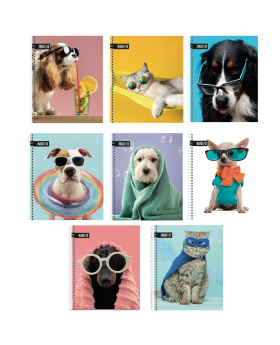 CUADERNO UNIV TAPA DURA 7MM 100H ANIMALES /48