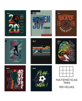 CUADERNO UNIV TAPA DURA 7MM 100H DEPORTES /48