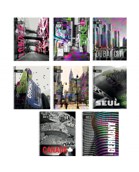 CUADERNO UNIV TAPA DURA 7MM 100H CIUDADES /48