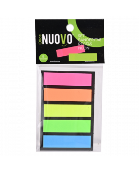 BANDERITAS ADHESIVAS RECTAS SET NEON NUOVO /1200