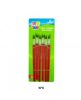 PINCEL REDONDO PELO NATURAL SET 12UN #0/360