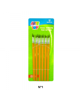 PINCEL REDONDO PELO NATURAL SET 12UN #1/360