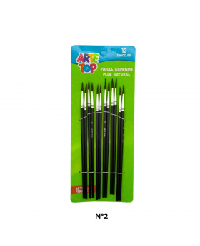 PINCEL REDONDO PELO NATURAL SET 12UN #2/360