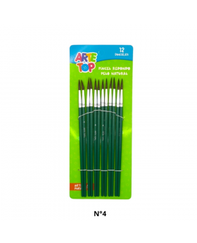 PINCEL REDONDO PELO NATURAL SET 12UN #4/360