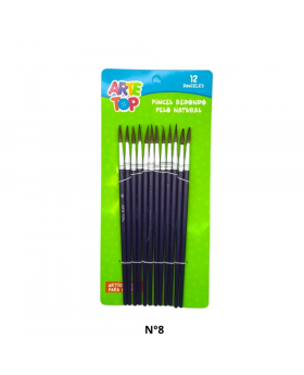 PINCEL REDONDO PELO NATURAL SET 12UN #8/360