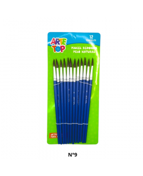 PINCEL REDONDO PELO NATURAL SET 12UN #9/360