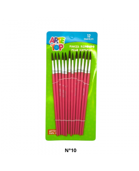 PINCEL REDONDO PELO NATURAL SET 12UN #10/360