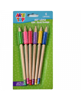 LAPIZ GRAFITO CON SUJETADOR SET6U /96