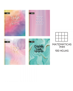 CUADERNO UNIV TAPA DURA MARBLE 7MM 100H /48