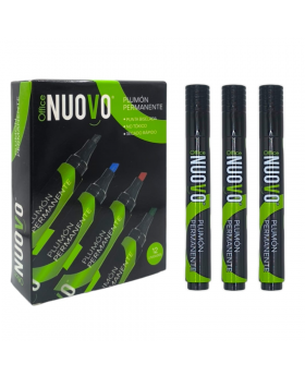 PLUMON PERMANENTE BISELADO NEGRO SET 12UN NUOVO/48