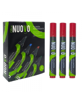 PLUMON PERMANENTE BISELADO ROJO SET 12 UN NUOVO/48