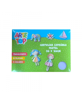 CARPETA CARTULINA ESPAÑOLA PASTEL 25x35CM 10 PL/60