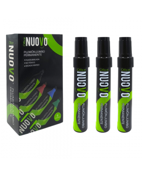 PLUMON JUMBO PERMANENTE BISELADO NEGRO SET 6UN/48