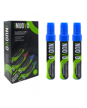 PLUMON JUMBO PERMANENTE BISELADO AZUL SET 6UN/48