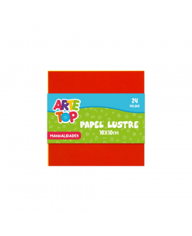 PAPEL LUSTRE 80GR 10X10CM SET 24 UN/300