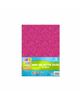 GOMA EVA GLITTER  20x30CM FUXIA 10PCS/100
