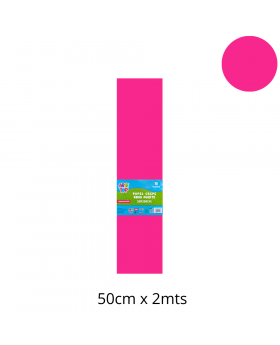 PAPEL CREPE X 10 PLIEGOS 50x200CM ROSADO FUERTE/20