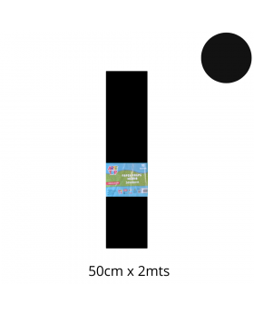 PAPEL CREPE X 10 PLIEGOS 50x200CM NEGRO/20