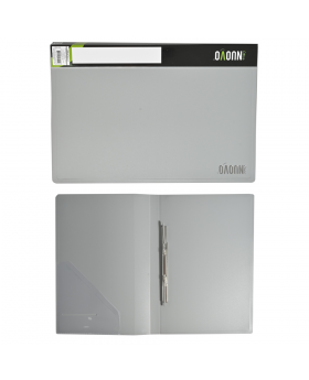 CARPETA CON GUSANO PLASTICA OFICIO GRIS /144