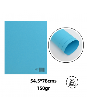 CARTULINA ESPAÑOLA CELESTE OSCURO 53,3x77CM /300