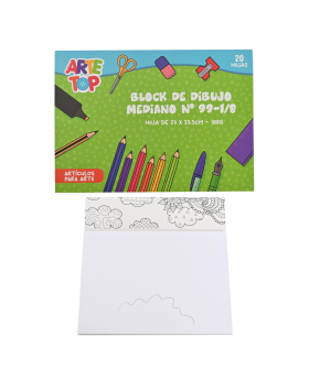 BLOCK DE DIBUJO MEDIO 99 1/8 HILADO 180GRS /40