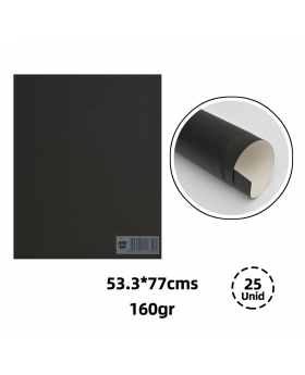 CARTULINA ARTETOP NEGRO 53.3x77CM 160G /300