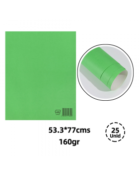 CARTULINA ARTETOP VERDE CLARO 53,3x77CM 160GRS/300