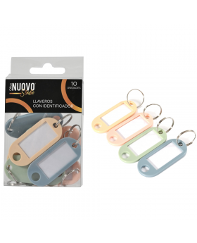 SET 10 LLAVEROS PLASTICOS CON TAPA /144