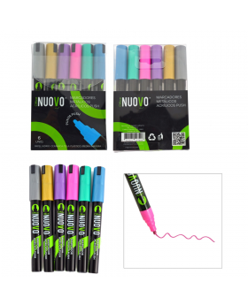 MARCADORES ACRILICOS PUSH METALIC ST6 NUOVO /48