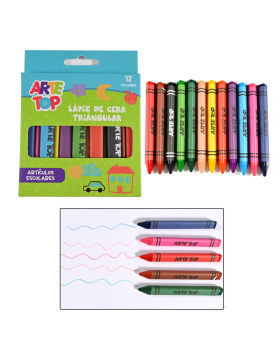 SET LAPIZ CERA TRIANGULAR ARTETOP /120