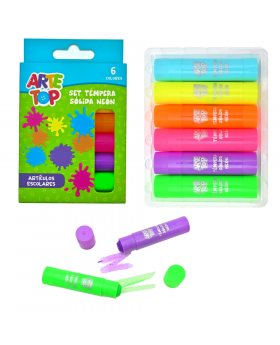 TEMPERA SOLIDA NEON 6 COLORES /96