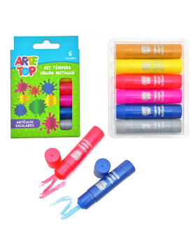 TEMPERA SOLIDA METALICA 6 COLORES /96