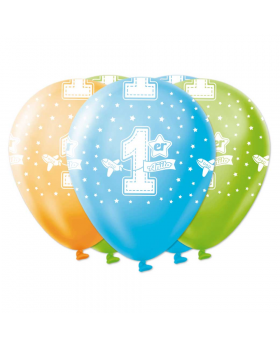 GLOBO ESTAMP 1er AÑITO BOY R12 30CM SET25U /100