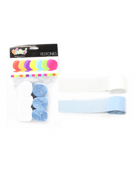 FESTON BLANCO Y CELESTE SET6U /120