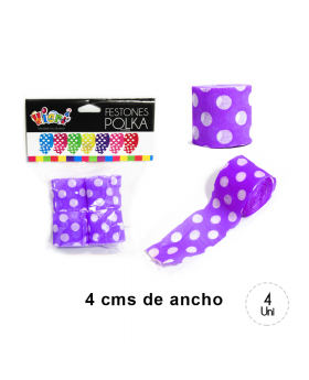 FESTON POLKA MORADO SET4U /144
