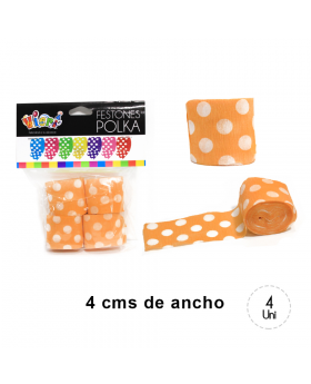 FESTON POLKA NARANJO SET4U /144